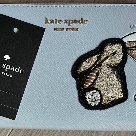 NWT Kate Spade Bunbun Bunny Zip Around Continental Wallet - Picture 8 of 10